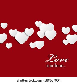 vector background with little white paper hearts