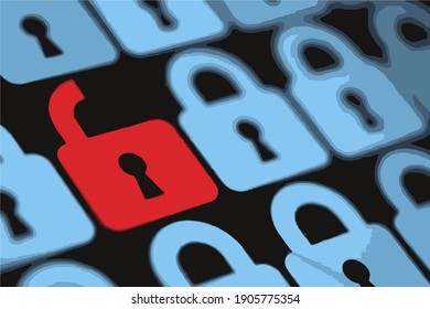 Vector background with locks indicating security