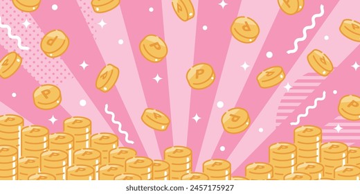 Vector background of lots of point coins