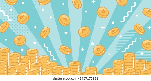 Vector de fondo de un montón de monedas de punto
