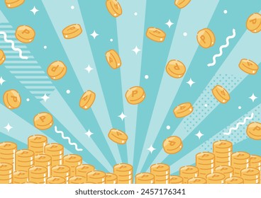 Vector background of lots of point coins