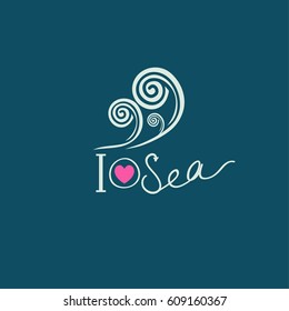 Vector background. I love sea 