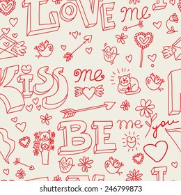 vector background love valentines day doodle