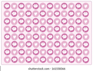 Vector background lovely heart and rose pattern