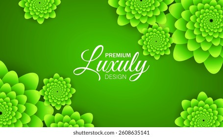 Vector background. Luxury wallpaper with green floral tones. Beautiful shapes for banners, posters, web and packaging.