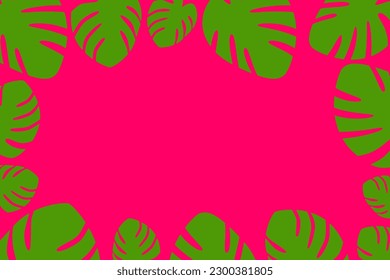 Fondo vectorial hecho de hojas de monstera tropical o planta de filadendrina con espacio vacío para texto