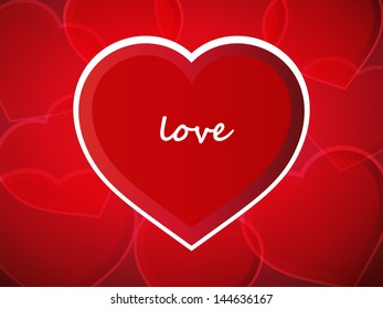 Vector background made of red heart