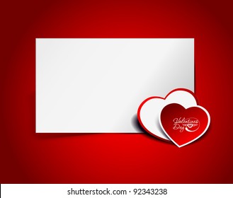 Vector background made of red heart stickers with blank banner text design used.