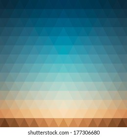 Vector background made of triangles. Summer landscape abstract background. Beautiful nature.