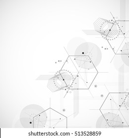 Vector background made using lines grid and circles.