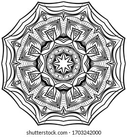 Vector Background With Mandala. Decorative Elements. Arabic, Indian, Ottoman Motifs.