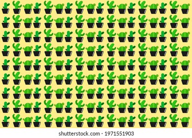 vector background of many cacti