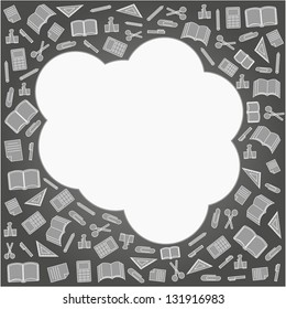 Vector background of the many icons on the education