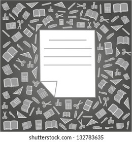 Vector background of the many icons on the education