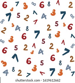 Vector background with many numbers on a white background. Collection with numbers for your design, grunge for cards, posters, invitations, greeting cards, scrapbooking graphics.