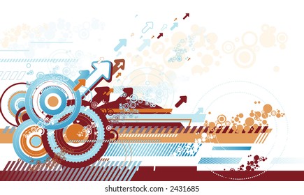 Vector background with many shapes