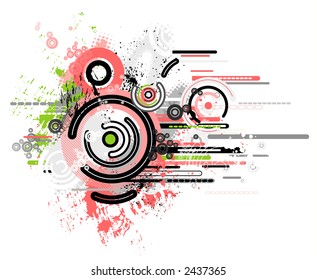 Vector background with many shapes
