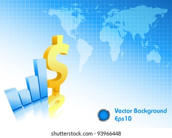 vector background with map and dollars signs. Eps10