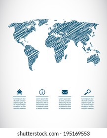 vector background; map with special sketch design