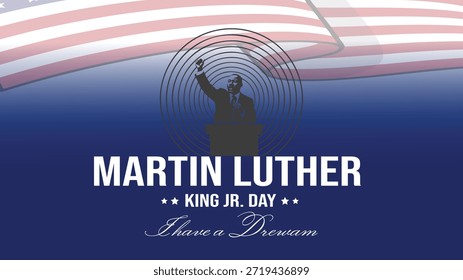 fundo vetorial de martin luther king jr discursando com entusiasmo patriótico total