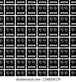 Vector background mask. Pattern toothy square shaped mask, color white flat style