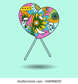 Vector background with masks colorful