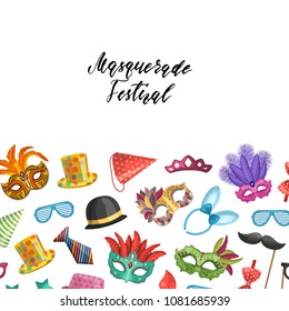 Vector background with masks and party accessories