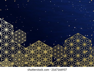 Vector background material with an arrangement of traditional Japanese patterns