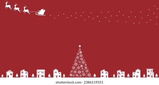 Material de fondo vectorial que representa un paisaje de temática navideña
