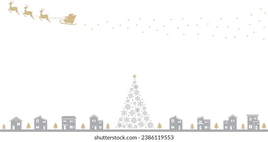 Vector background material depicting a Christmas-themed landscape