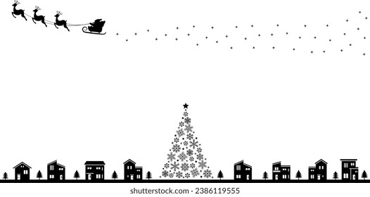Vector background material depicting a Christmas-themed landscape
