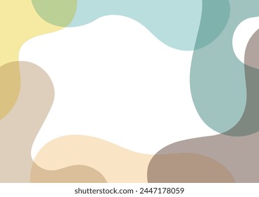 Vector background material of a stylish decorative frame composed of organic shapes in earth colors