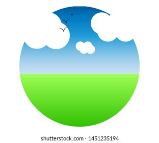 Vector background. Meadow on a hot summer day