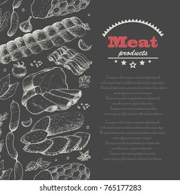 Vector background with meat productsVector background with meat products