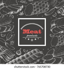 Vector background with meat productsVector background with meat products