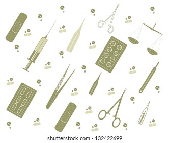 vector background  with medicine tools