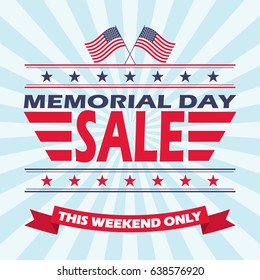 Vector Background For Memorial Day Sale.