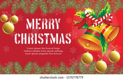 vector background of merry christmas greetings
