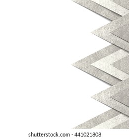 Vector background with metallic paper cut out border - realistic hand made elements of silver foil with shadow and copy space