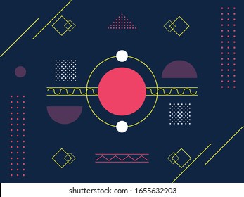 Vector background. minimal dynamic geometric shapes. memphis flat and modern.