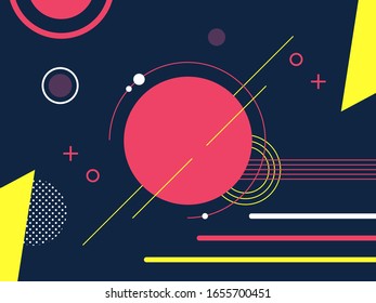 Vector background. minimal dynamic geometric shapes. memphis flat and modern.