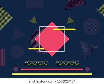 Vector background. minimal dynamic geometric shapes. memphis flat and modern.