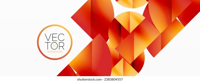 Fondo vectorial. Fondo geométrico minimalista adornado con círculos y formas. Arte abstracto que invita a la creatividad para diseños digitales, presentaciones, banners de sitios web, publicaciones en medios sociales