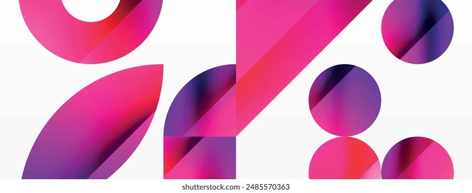 Vector background. Minimalist geometric backdrop adorned with circles and shapes. Abstract art inviting creativity for digital designs, presentations, website banners, social media posts