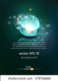 fundo do vetor com uma bola de espelho e reflexão