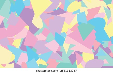 A vector background with a mix of colorful shapes offers a playful and dynamic aesthetic, perfect for creative projects that need a lively touch.

