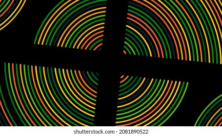 Vector background modern abstract dark green yellow curved line