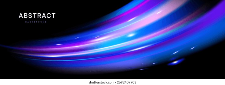 Fundo do vetor com movimento moderno de velocidade abstrata com movimentos dinâmicos trilhas de luz azul. Conceito de corrida tecnológica futurista. Efeito de velocidade para banner, cartaz