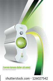 Vector background with modern computer case for brochure, poster or flyer