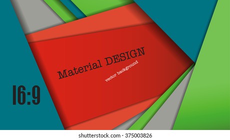 Vector background modern material design. Format 16:9.